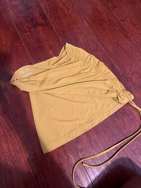 EUC Riot Swim Mustard Yellow Swimwear Coverup Ruched Skirt Size Small